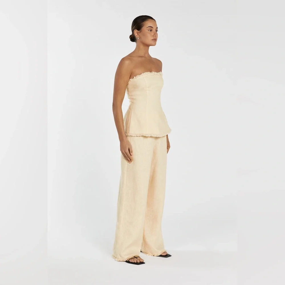 DISSH Pale Yellow Strapless Bustier Top - Picture 4 of 12